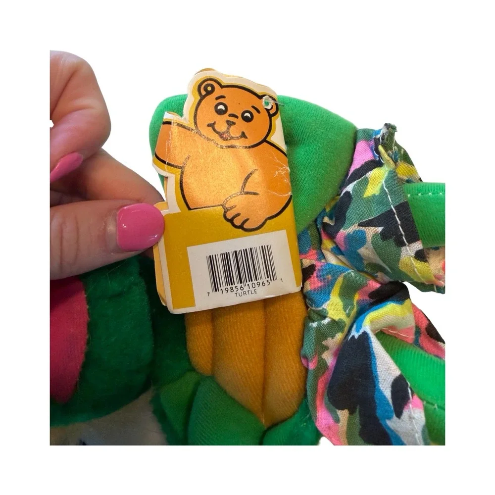 Vintage 90s Guffa Plush Green Turtle Neon Orange Hair Camo Shorts‎ With Tags